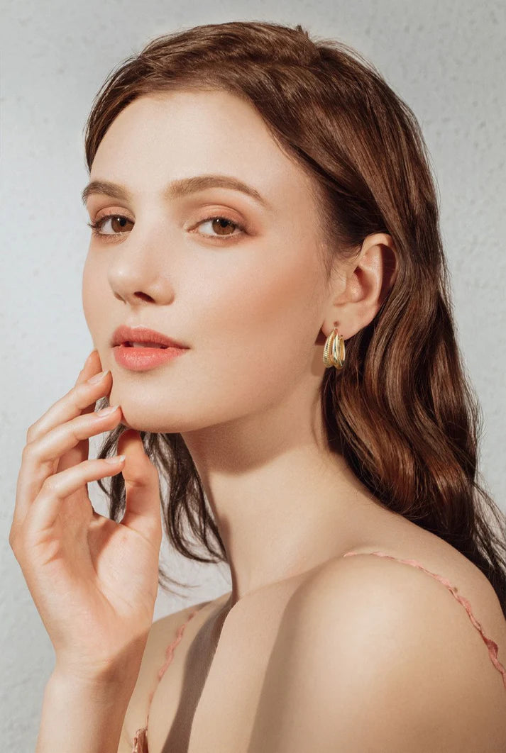 Kupfer-Ohrringe mit 14 Karat Vergoldung