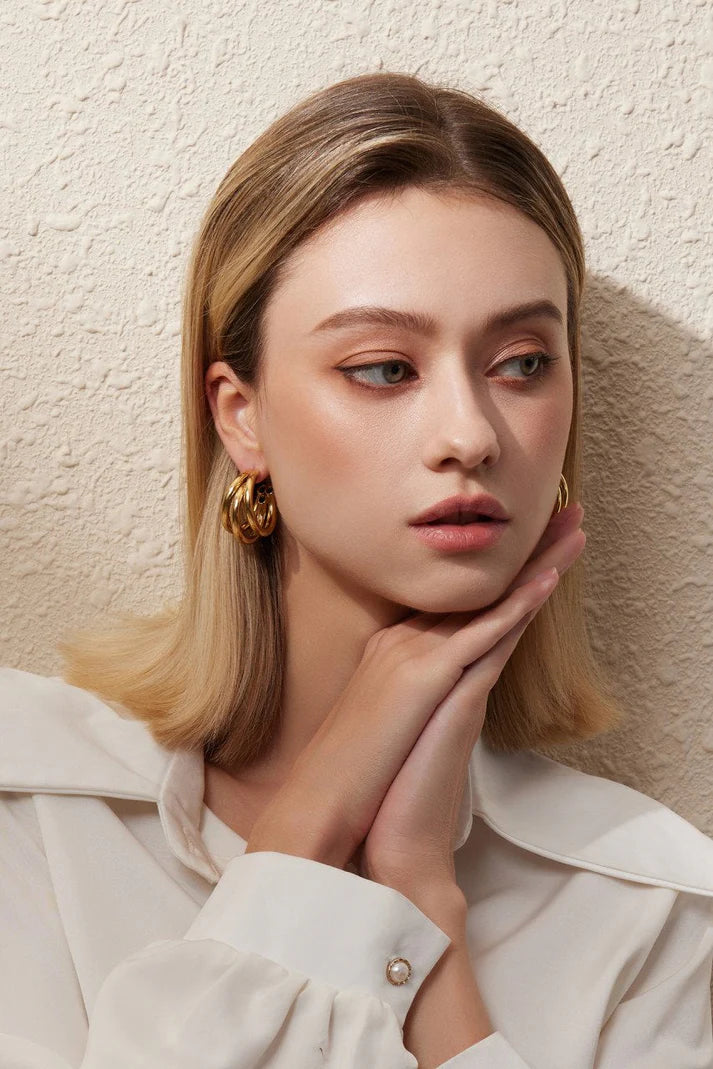 Edelstahl-Ohrringe in Silber